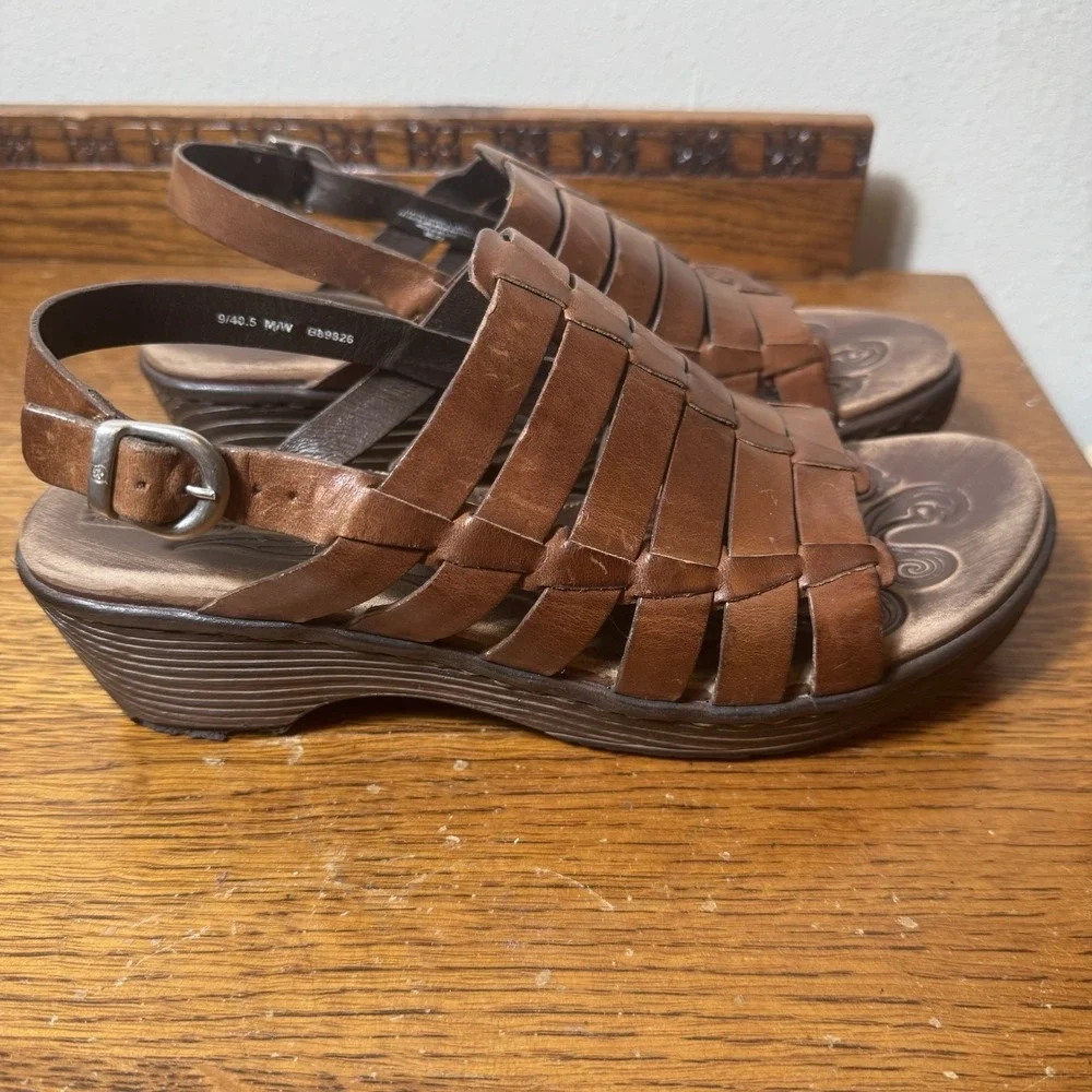 Born Women's Brown Leather Fisherman Sandals Size 9/9.5 M Huarache Mexico